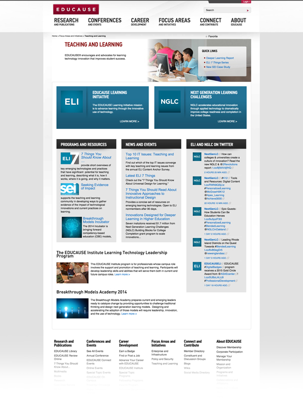 Before - Landing Page for the EDUCAUSE Teaching and Learning Inititative